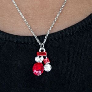 TIME TO BE TIMELESS" RED NECKLACE & EARRING SET